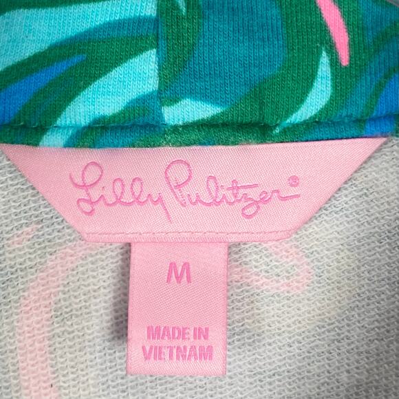 NWOT LILLY PULITZER Sweatshirt M Multicolor Floral-Leaf-Print “Skipper Popover” - Picture 3 of 12